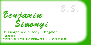 benjamin simonyi business card